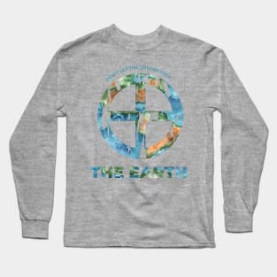 The Earth Don't Let the Colors Fade Planet Symbol Long Sleeve T-Shirt